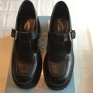 Seychelles Black Platform Mary Jane Shoes